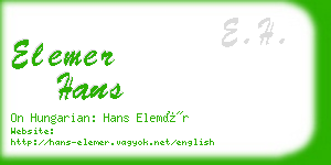 elemer hans business card